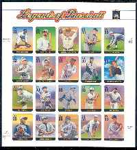 Legends of Baseball Mint Sheet of 20 Stamps United States, 2000
